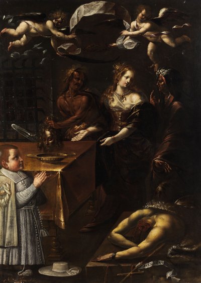 De onthoofding van Johannes de Doper door Circle of Giulio Cesare Procaccini